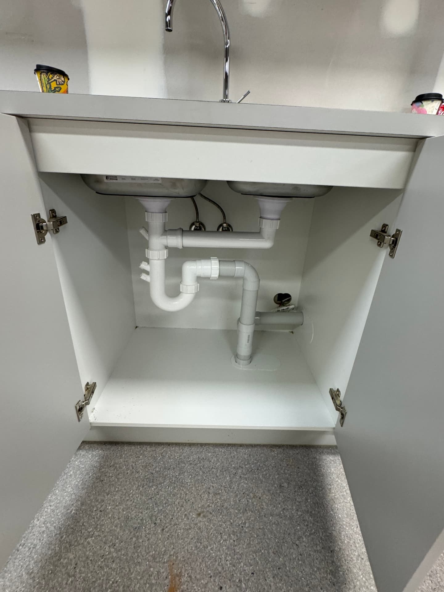 Under-sink waste pipework installation